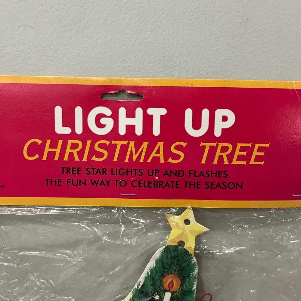 NEW VINTAGE RETRO‎ BEISTLE  Light Up CHRISTMAS TREE 1995 16.5” HANGING CARDBOARD